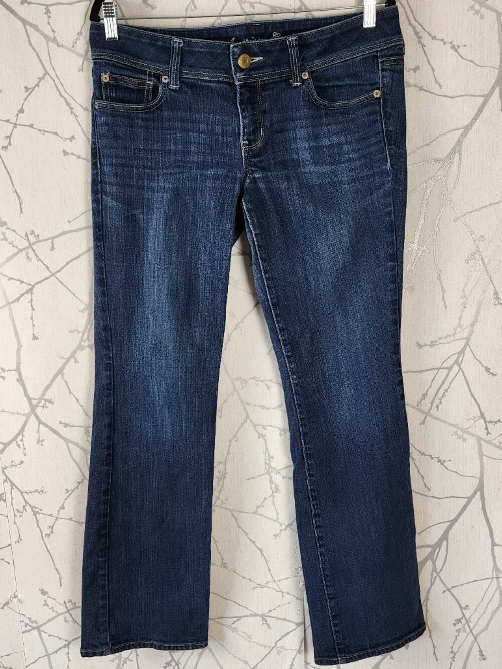 American Eagle Dark Wash Stretch Denim Low Rise Slim Boot Jeans